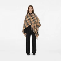 Check Wool Cashmere Cape in Sand | Burberry® Official