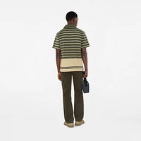 Striped Cotton Polo Shirt in Yew - Men | Burberry® Official