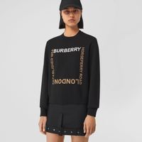 Horseferry Square Wool Blend Jacquard Sweater Black - Women | Burberry® Official