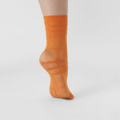 orange burberry socks