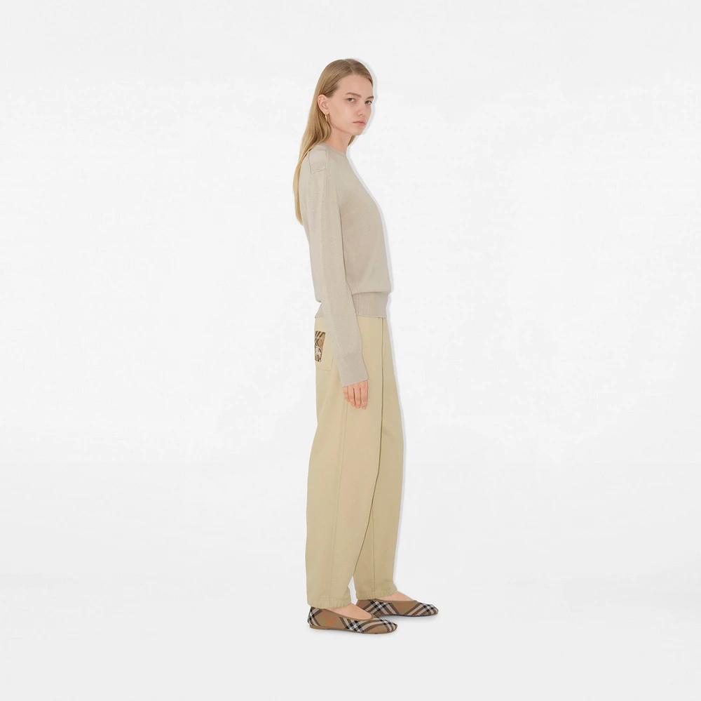 Check Label Cotton Jogging Pants in Nutmeg - Women | Burberry® Official