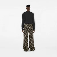 Check Wool Blend Tailored Trousers in Snug - Men | Burberry® Official