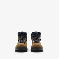 Suede Moor Hiking Boots​ in Jute - Men | Burberry® Official
