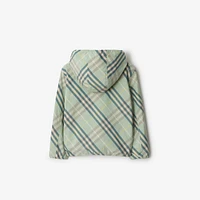 Reversible Check Cotton Blend Jacket in Breeze | Burberry® Official