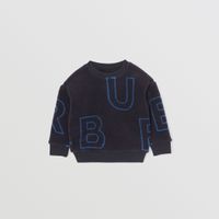 Logo Print Fleece Sweatshirt Navy Black | Burberry® Official