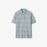 Check Cotton Polo Shirt in Fog - Men | Burberry® Official