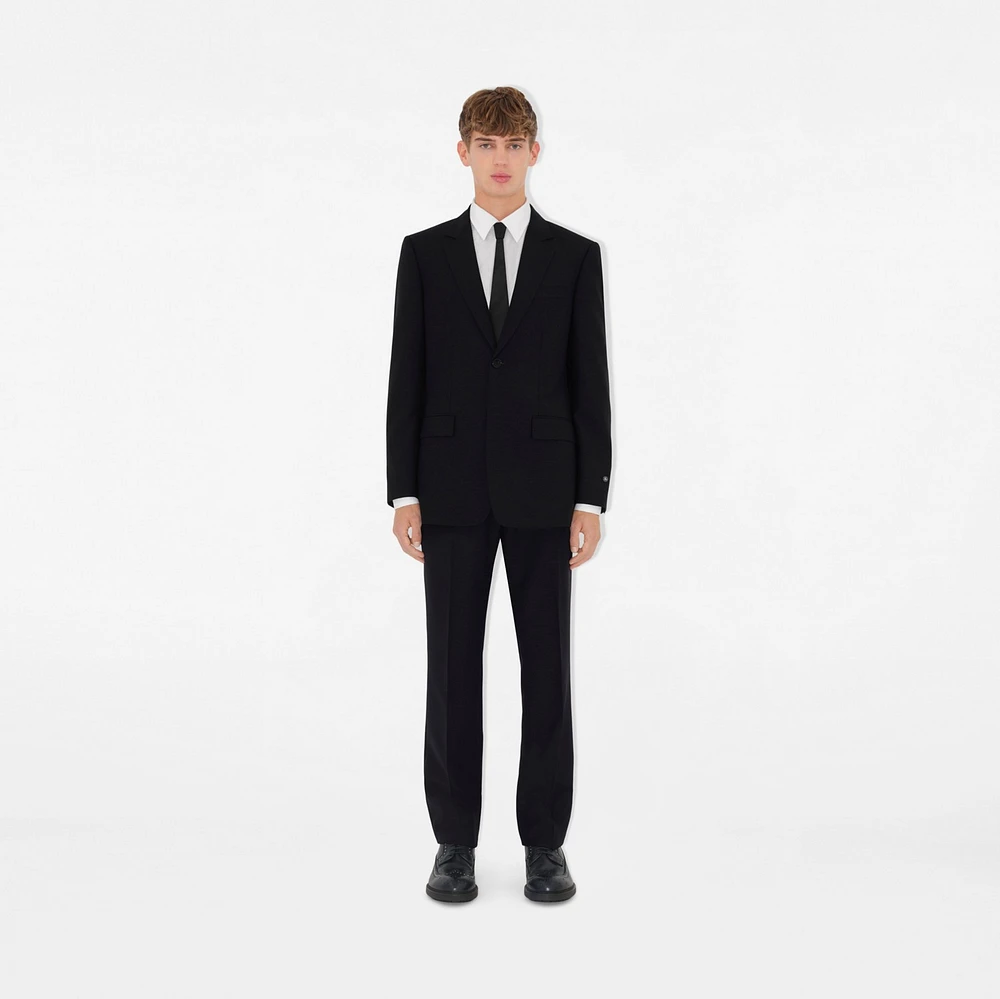 Wool Mohair Tailored Trousers in Black - Men | Burberry® Official