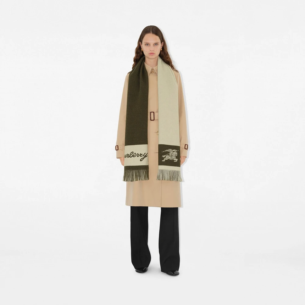 EKD Logo Wool Scarf in Loch | Burberry® Official