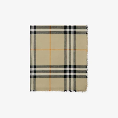Check Wool Scarf in Light sage | Burberry® Official