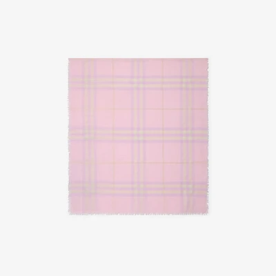 Wide Check Wool Scarf in Fondant | Burberry® Official