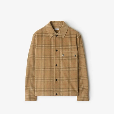 Check Corduroy Overshirt in Sand - Men | Burberry® Official