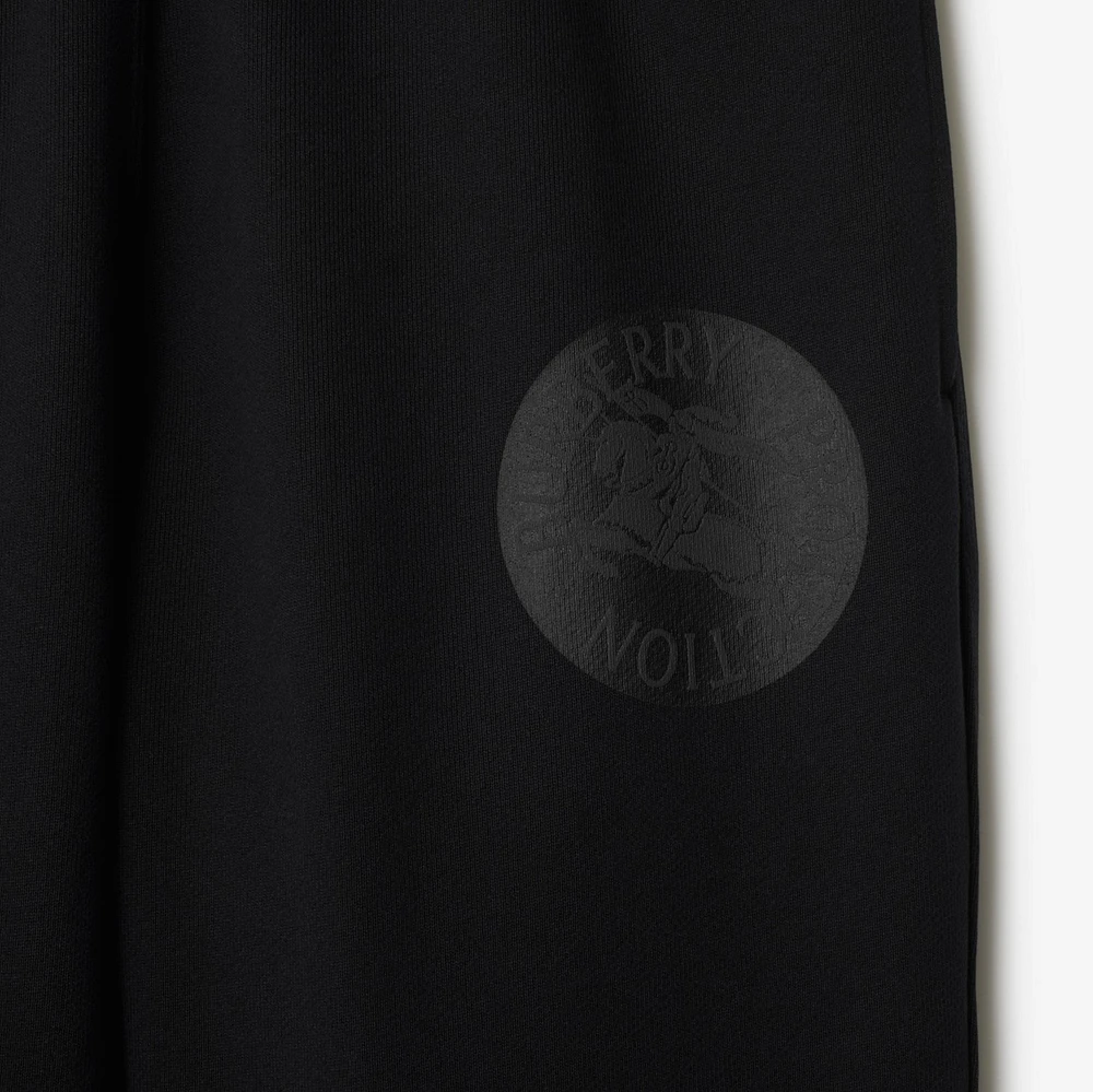 EKD Badge Cotton Jogging Pants in Black - Men | Burberry® Official