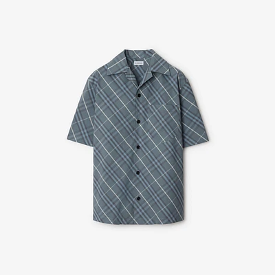 Relaxed Fit Check Cotton Shirt in Pewter - Men | Burberry® Official