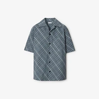 Relaxed Fit Check Cotton Shirt in Pewter - Men | Burberry® Official
