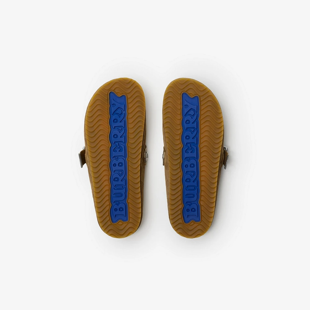 Check Suede Urchin Clogs - Women | Burberry® Official