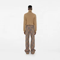 Check Wool Blend Tailored Trousers in Linden - Men | Burberry® Official