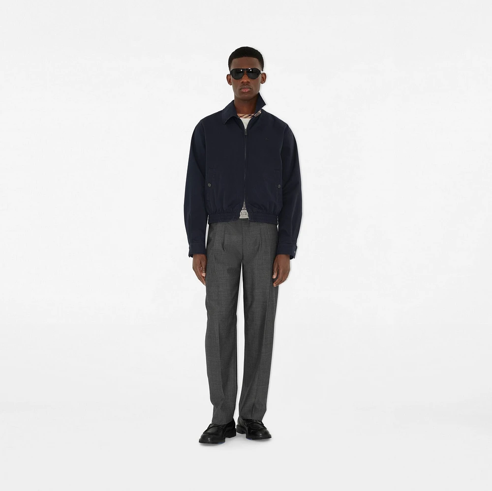 Gabardine Harrington Jacket in Navy - Men | Burberry® Official