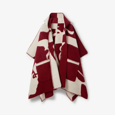 EKD Wool Blanket Cape in Ripple | Burberry® Official