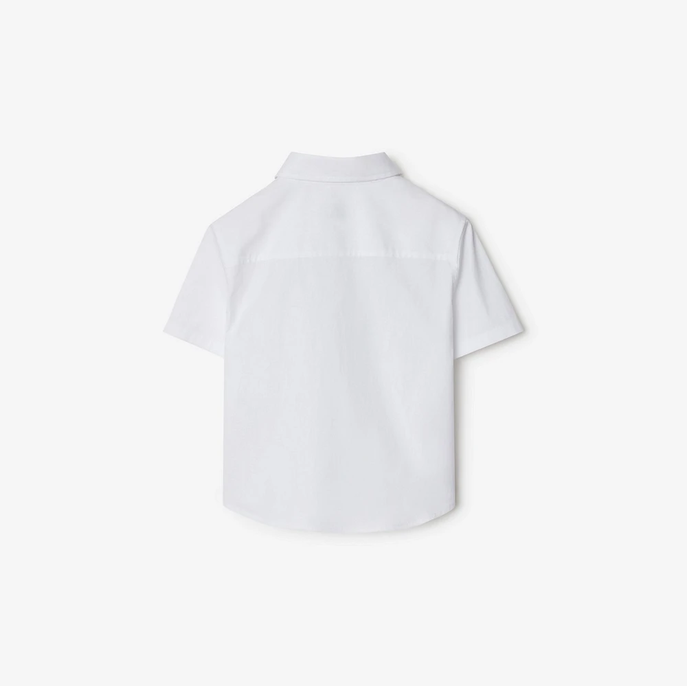 EKD Stretch Cotton Shirt in White/breeze | Burberry® Official