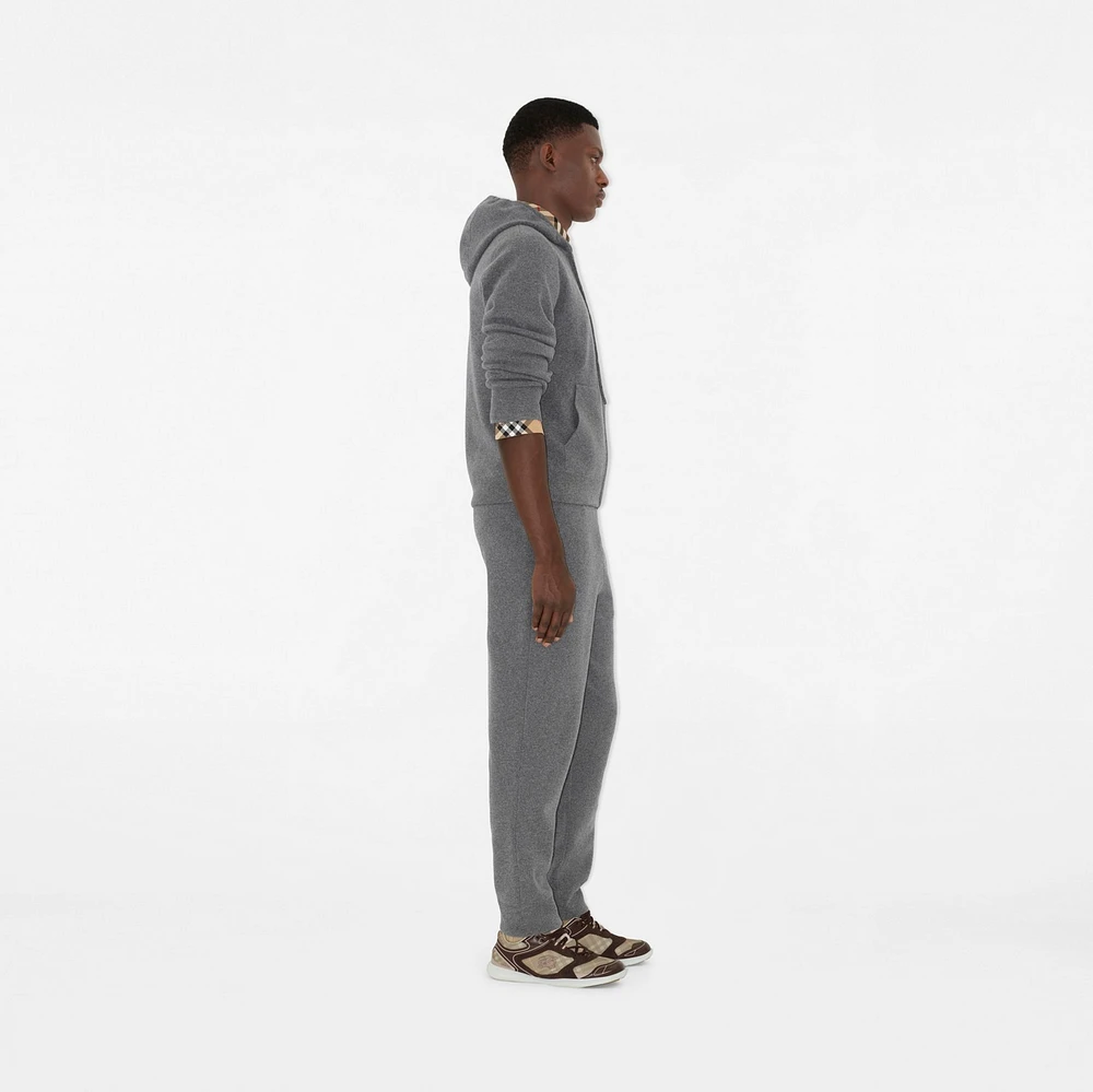 Cashmere Blend Zip Hoodie in Grey - Men | Burberry® Official