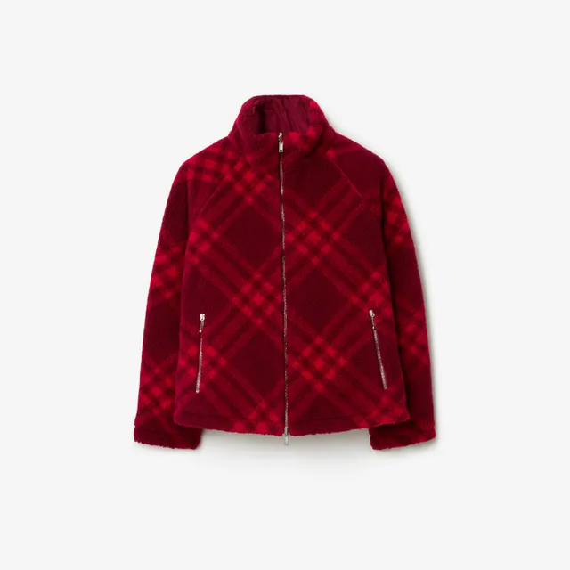 Check Fleece Reversible Jacket in Ripple - Women | Burberry® Official