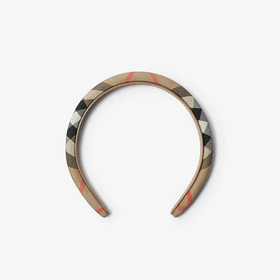 Check Nylon Headband in Sand - Children | Burberry® Official