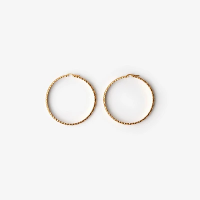 Shield Segment Hoop Earrings in Gold - Women | Burberry® Official