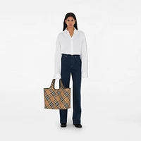 Medium Check Tote in Sand - Women | Burberry® Official