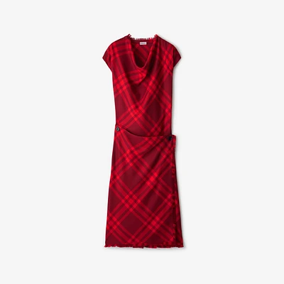 Petite Check Wool Dress in Ripple - Women | Burberry® Official