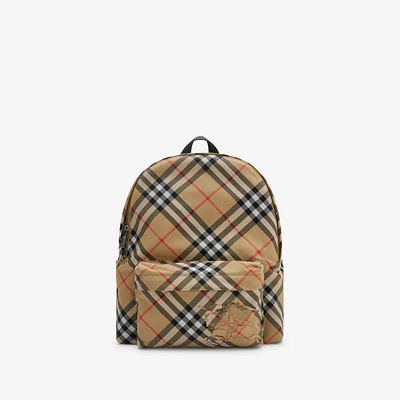 Small Check Backpack in Sand - Men | Burberry® Official