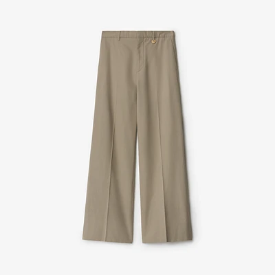 Silk Tailored Trousers in Crater - Men | Burberry® Official