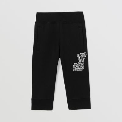 Thomas Bear Motif Cotton Jogging Pants Black - Children | Burberry® Official