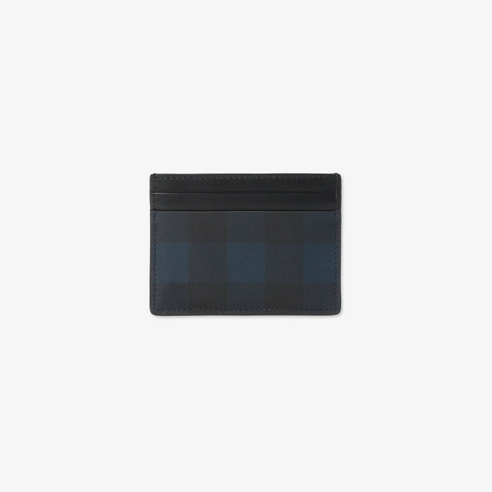 Check Card Case in Navy - Men, Canvas | Burberry® Official
