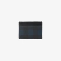 Check Card Case in Navy - Men, Canvas | Burberry® Official