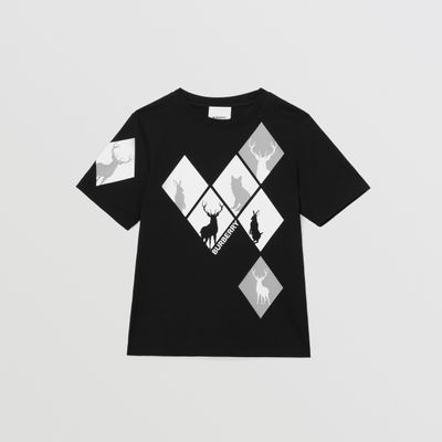 Animal Kingdom Print Cotton T-shirt Black | Burberry® Official