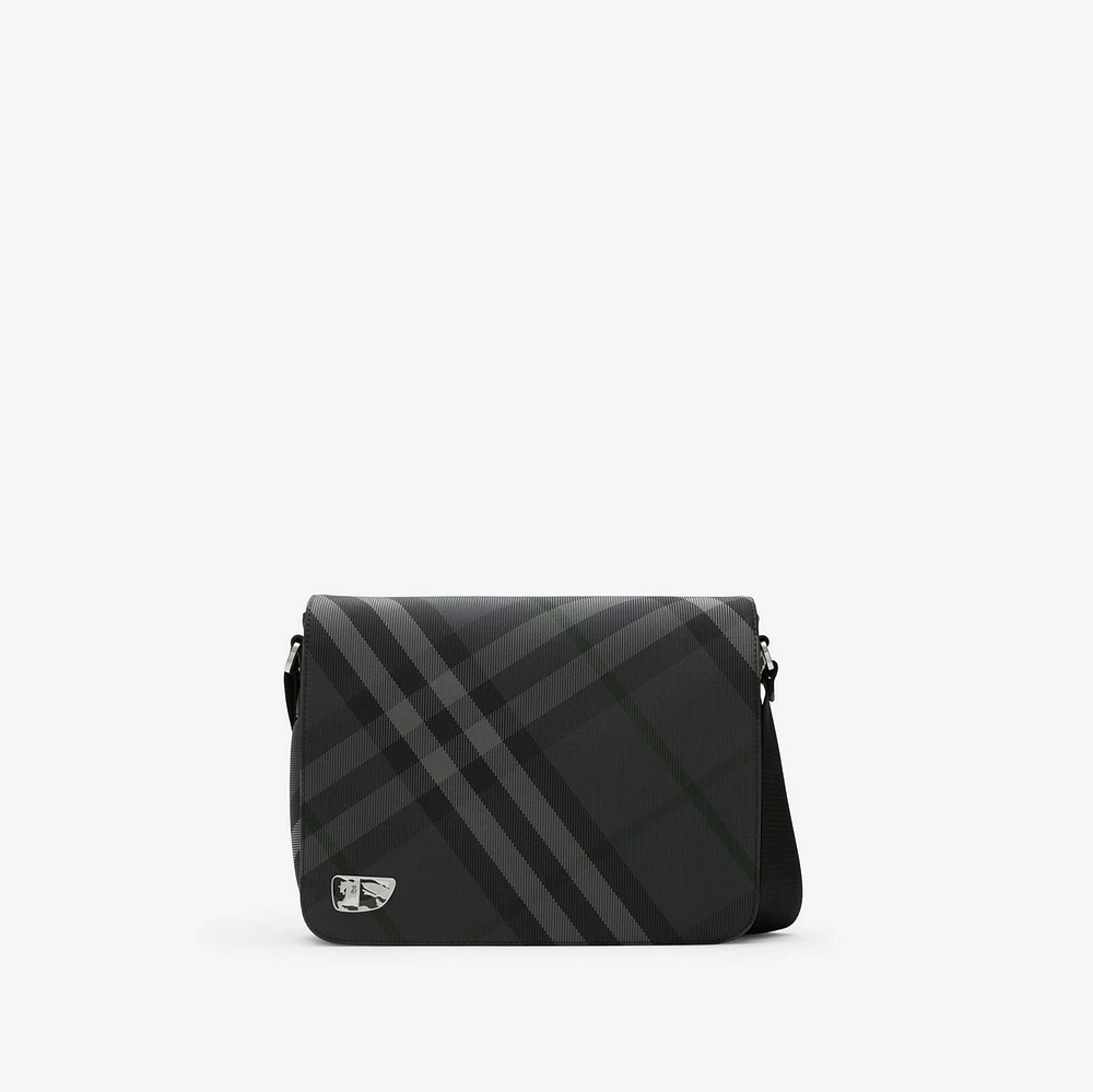 Grid Messenger Bag in Charcoal - Men, Nylon | Burberry® Official