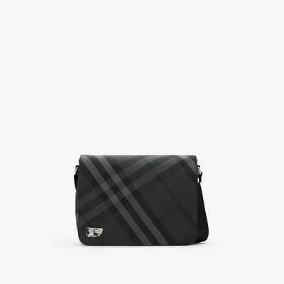 Grid Messenger Bag in Charcoal - Men, Nylon | Burberry® Official