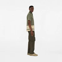 Striped Cotton Polo Shirt in Yew - Men | Burberry® Official