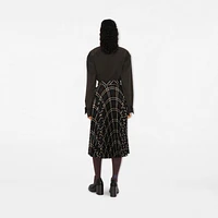 Pleated Check Wool Blend Skirt in Snug - Women, Technical | Burberry® Official