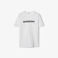 Logo Cotton T-shirt in White - Women | Burberry® Official