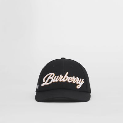 Embroidered Montage Cotton Gabardine Baseball Cap Navy | Burberry® Official