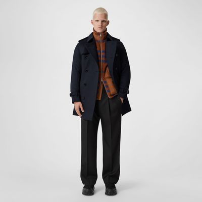 Wool Cashmere Wimbledon Trench Coat Midnight Navy - Men | Burberry® Official