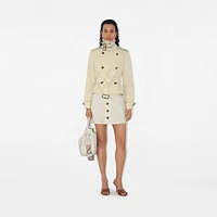 Cropped Cotton Blend Trench Jacket in Alpine - Women, Tropical Gabardine | Burberry® Official