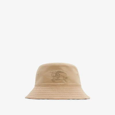 Reversible Cotton Blend Bucket Hat in Sand - Children | Burberry® Official