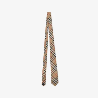 Classic Cut Vintage Check Silk Tie in Archive beige - Men | Burberry® Official