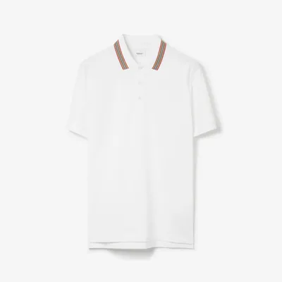 Icon Stripe Collar Polo Shirt in Coal Blue - Men