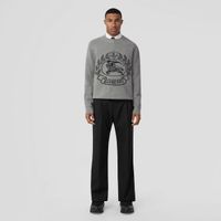 EKD Wool Jacquard Oversized Sweater Dark Thunder Grey - Men | Burberry® Official