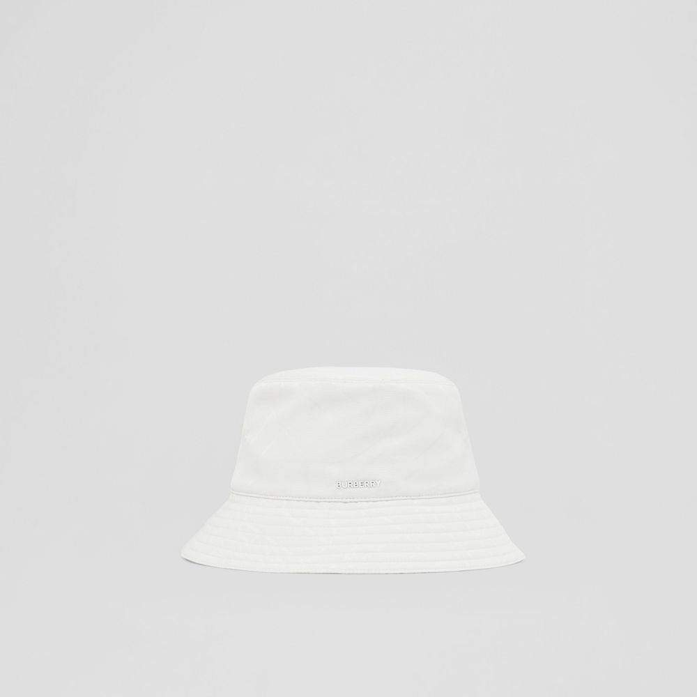 Monogram Wool Silk Blend Bucket Hat White | Burberry® Official