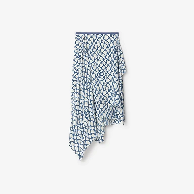 Knot Silk Skirt in Pool - Women | Burberry® Official
