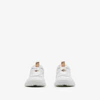 Leather Matrix Sneakers in Optic white - Women | Burberry® Official